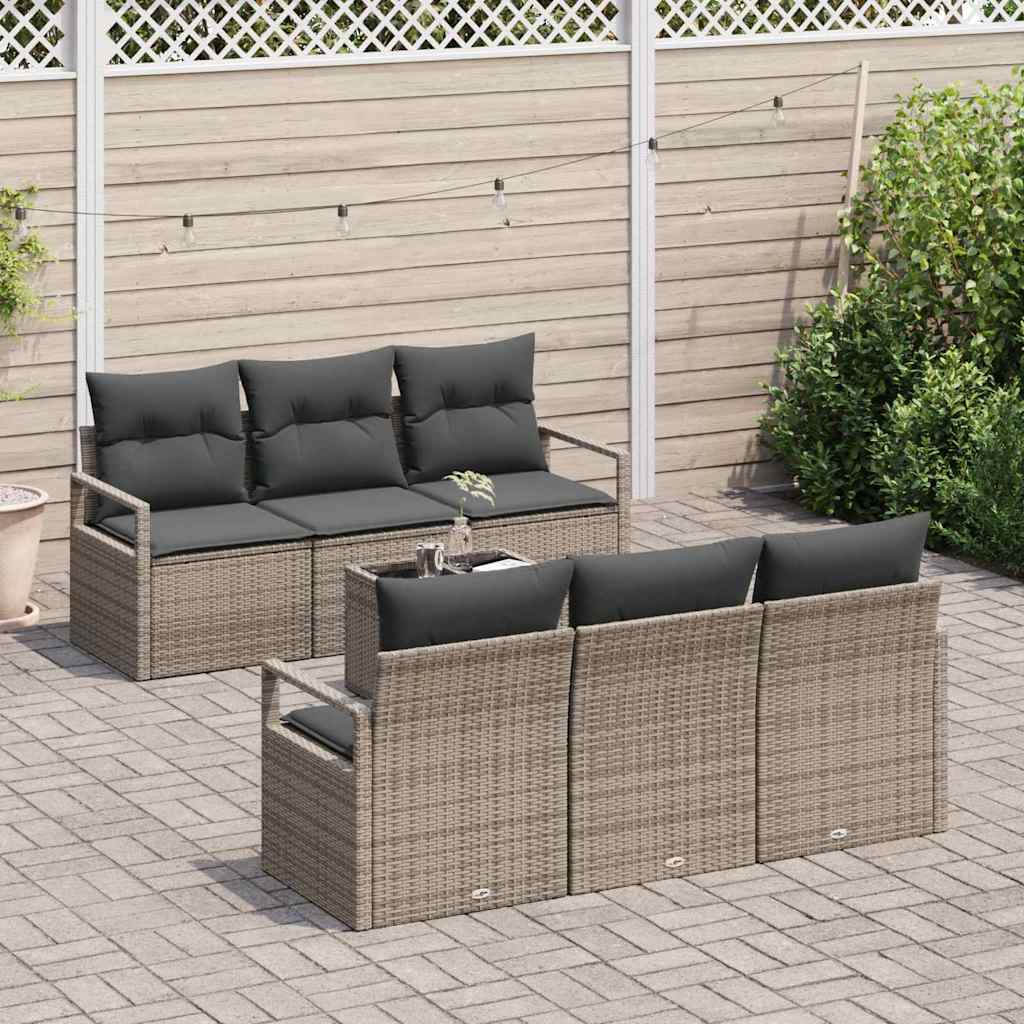 Bankstel Met Kussen 7 Pcs Poly Rattan