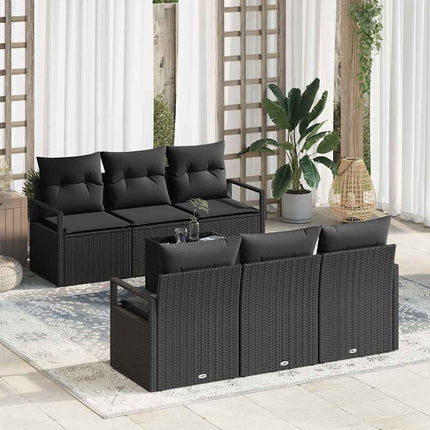 Bankstel 7 St 6-Aantal Zitplaatsen Poly Rattan