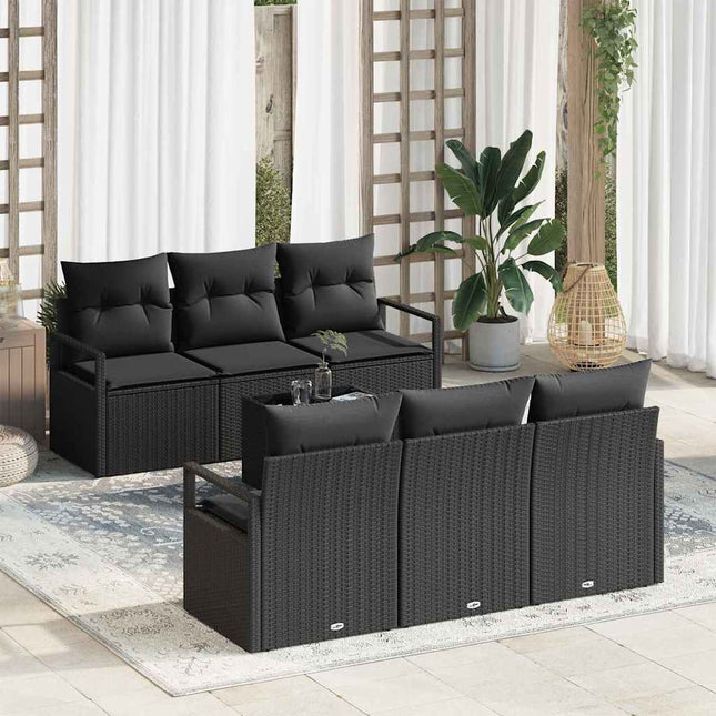 Bankstel 7 St 6-Aantal Zitplaatsen Poly Rattan