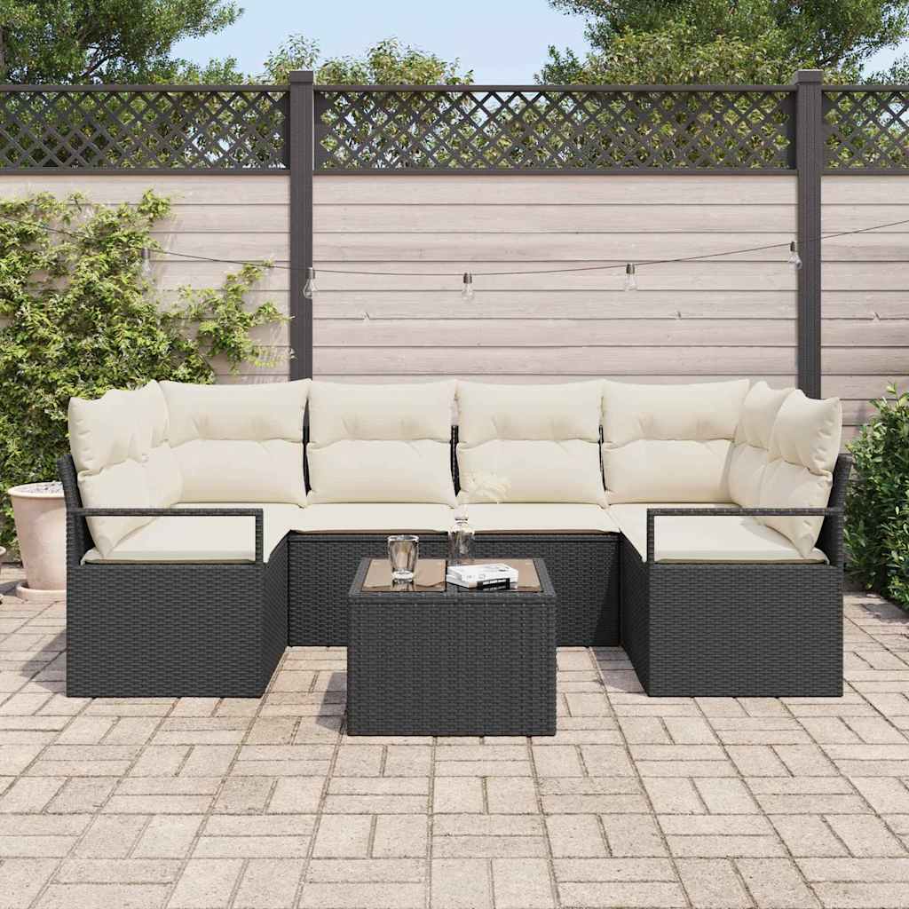 Bankstel Met Kussen 7 Pcs Poly Rattan