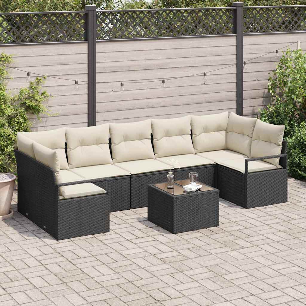 Bankstel 8 Pcs Poly Rattan