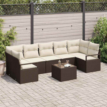 Bankstel 8 Pcs Poly Rattan