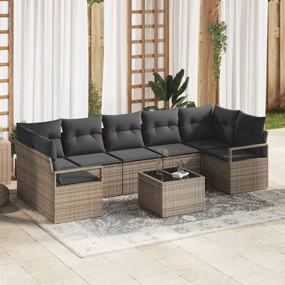 Bankstel 8 Pcs Poly Rattan