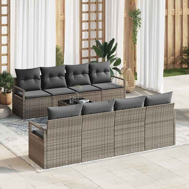 Bankstel Met Kussen 7 Pcs Poly Rattan