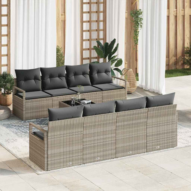 Bankstel Met Kussen 7 Pcs Poly Rattan