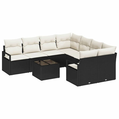 Bankstel Met Kussen 9 Pcs Poly Rattan