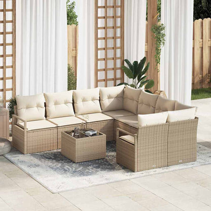 Bankstel Met Kussen 9 Pcs Poly Rattan