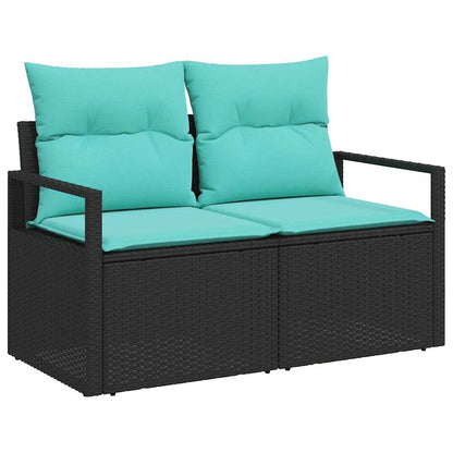Bankstel Met Kussen 9 Pcs En Rood Poly Rattan