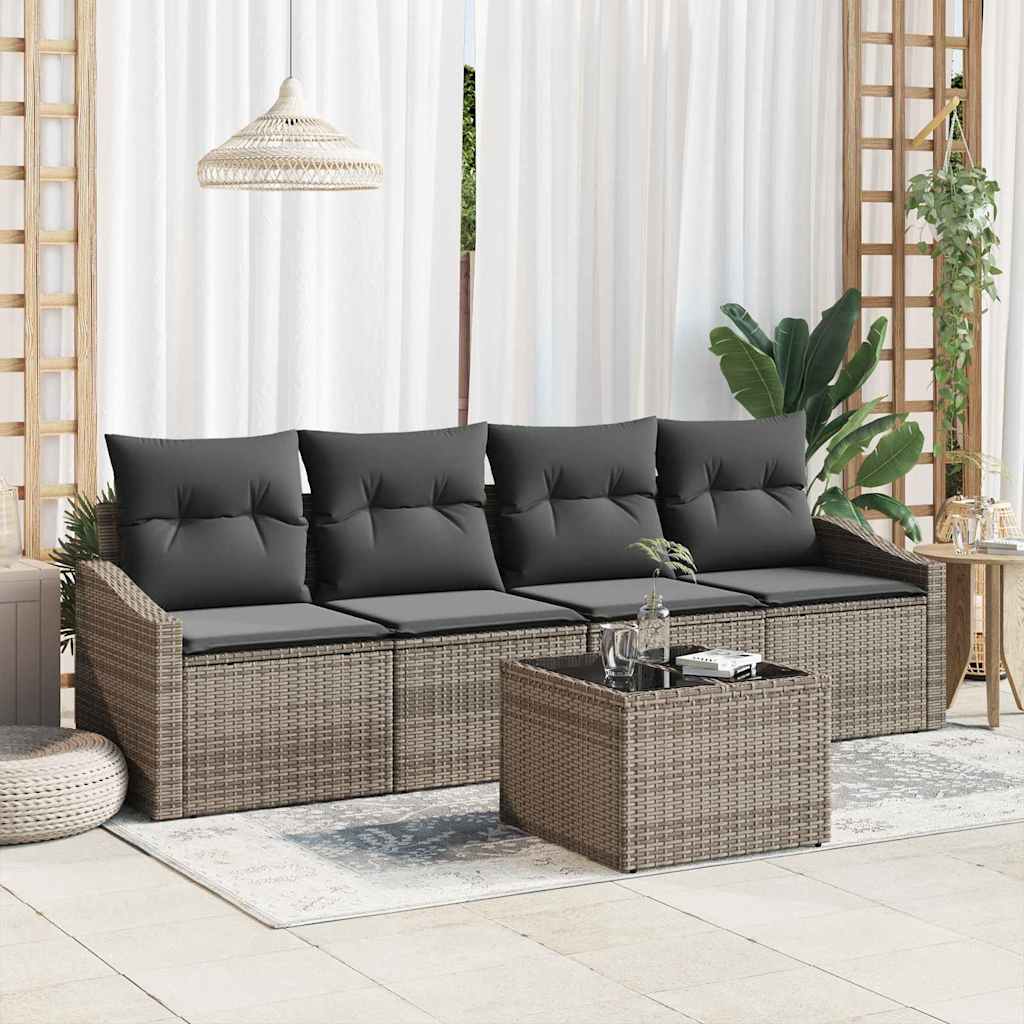 Bankstel Met Kussen Met Kussen 5 Pcs Poly Rattan