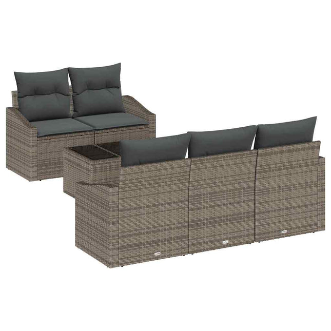 Bankstel Met Kussen Met Kussen 6 Pcs Poly Rattan