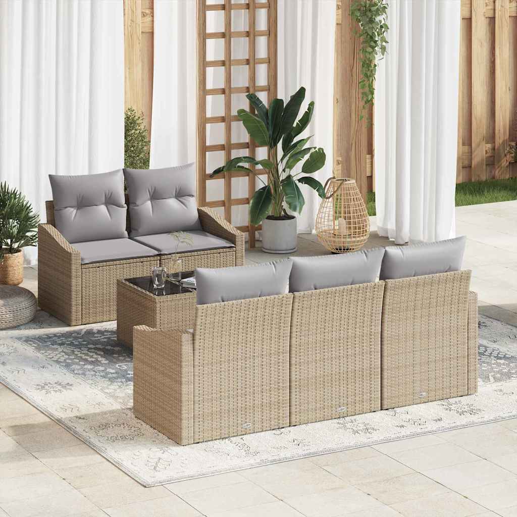 Bankstel Met Kussen Met Kussen 6 Pcs Poly Rattan
