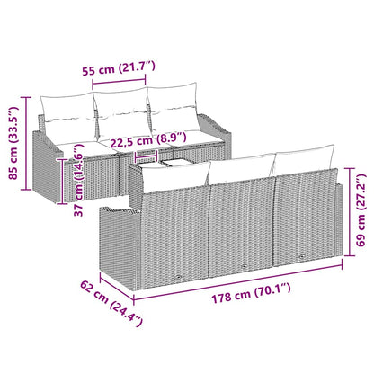 Bankstel Met Kussen Met Kussen 7 Pcs Poly Rattan