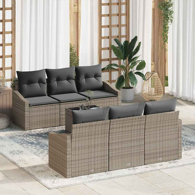 Bankstel Met Kussen Met Kussen 7 Pcs Poly Rattan
