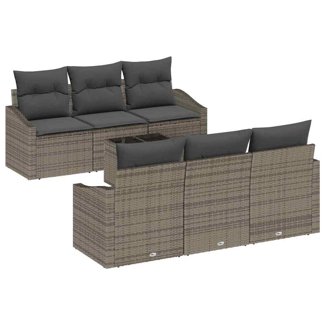 Bankstel Met Kussen Met Kussen 7 Pcs Poly Rattan