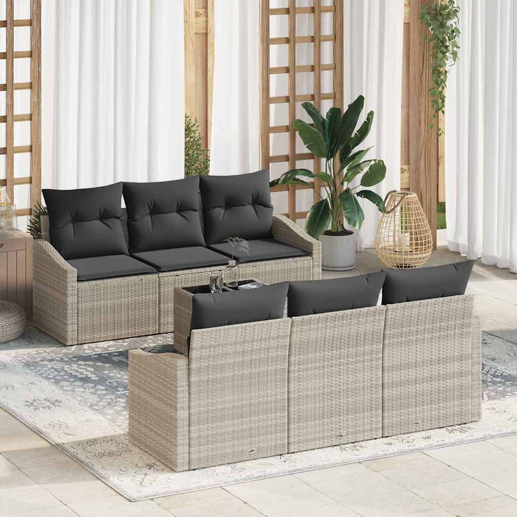 Bankstel Met Kussen Met Kussen 7 Pcs Poly Rattan