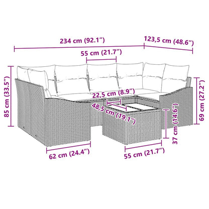 Bankstel Met Kussen Met Kussen 7 Pcs Poly Rattan