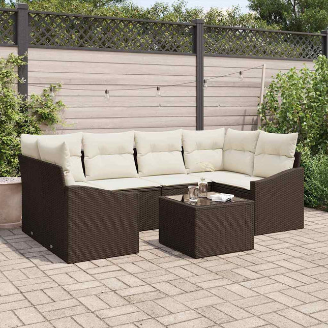 Bankstel Met Kussen Met Kussen 7 Pcs Poly Rattan