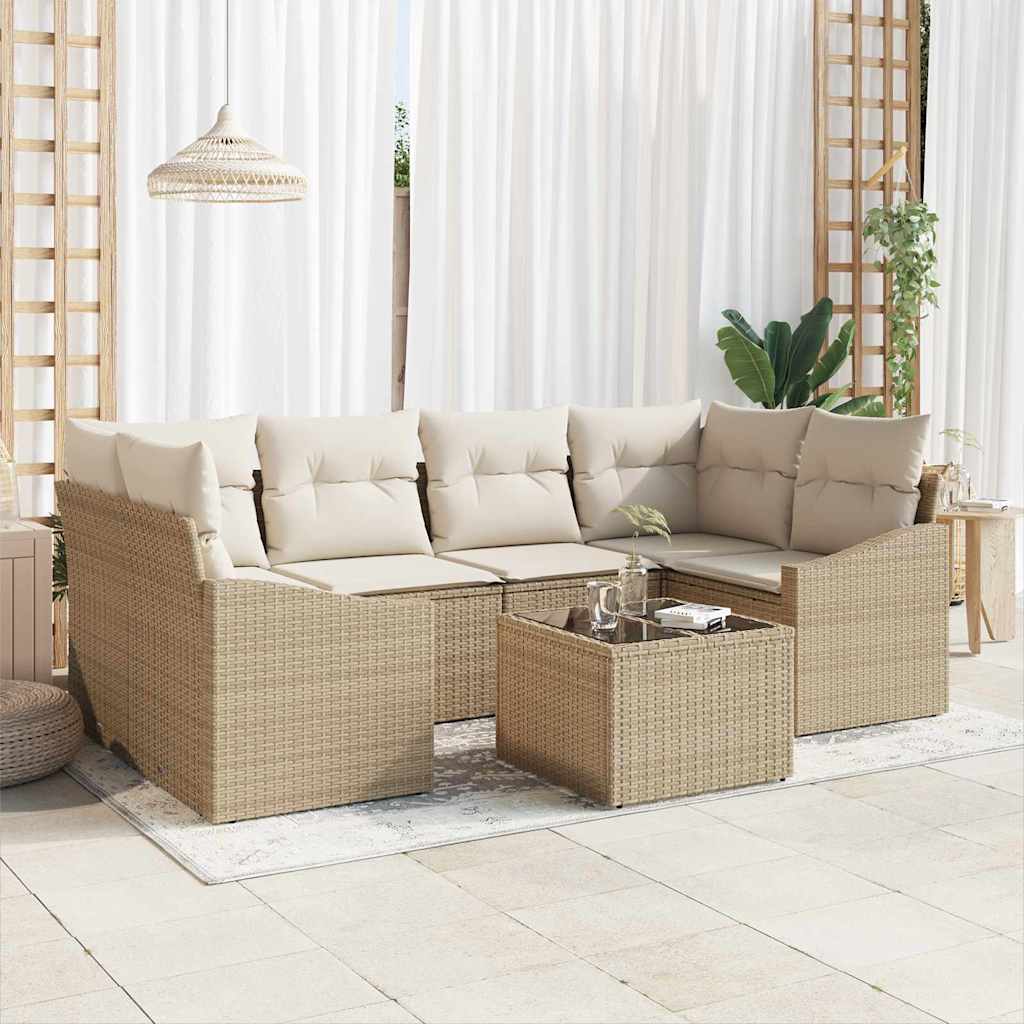 Bankstel Met Kussen Met Kussen 7 Pcs Poly Rattan