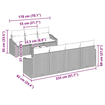 Bankstel Met Kussen Met Kussen 8 Pcs Poly Rattan