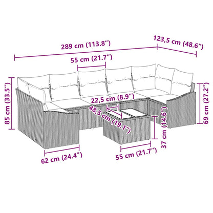 Bankstel Met Kussen 55 X 55 X 37 Cm Poly Rattan
