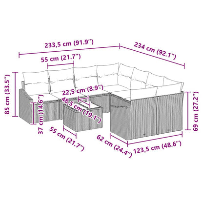 Bankstel Met Kussen Met Kussen 9 Pcs Poly Rattan