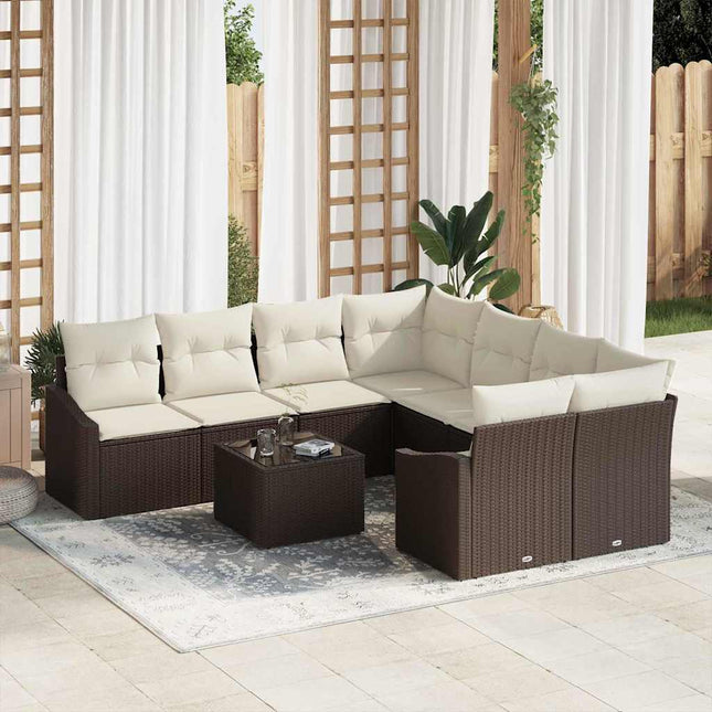 Bankstel Met Kussen Met Kussen 9 Pcs Poly Rattan