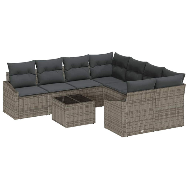 Bankstel Met Kussen Met Kussen 9 Pcs Poly Rattan