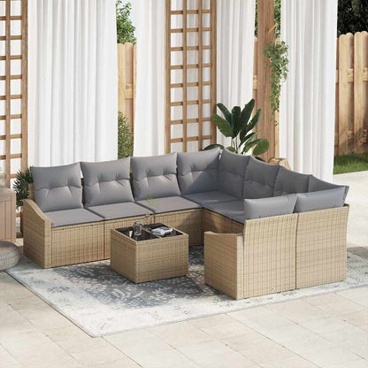 Bankstel Met Kussen Met Kussen 9 Pcs Poly Rattan