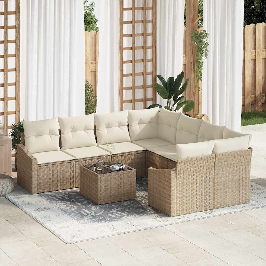 Bankstel Met Kussen Met Kussen 9 Pcs Poly Rattan