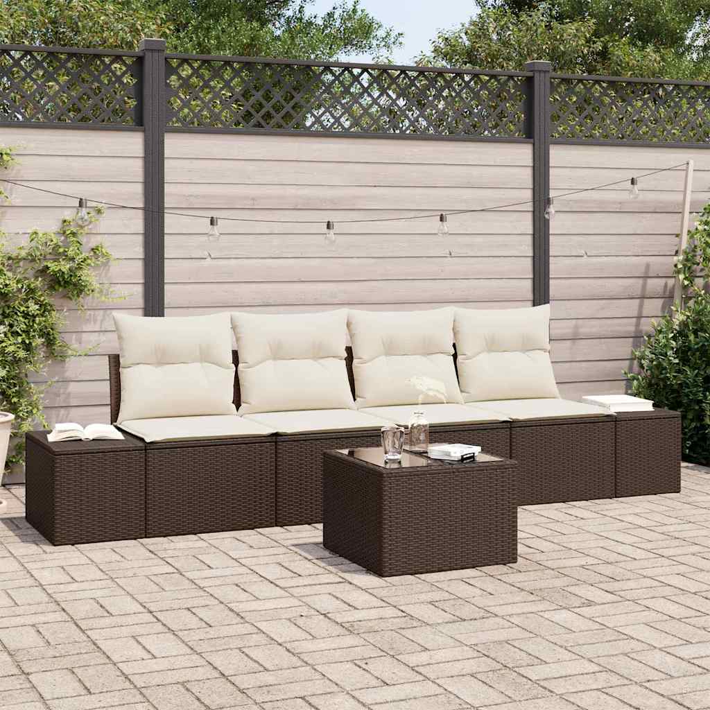 Bankstel Met Kussen Met Kussen 5 Pcs Poly Rattan