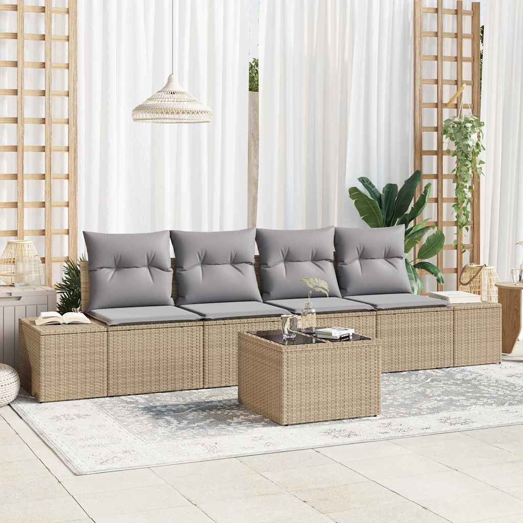 Bankstel Met Kussen Met Kussen 5 Pcs Poly Rattan