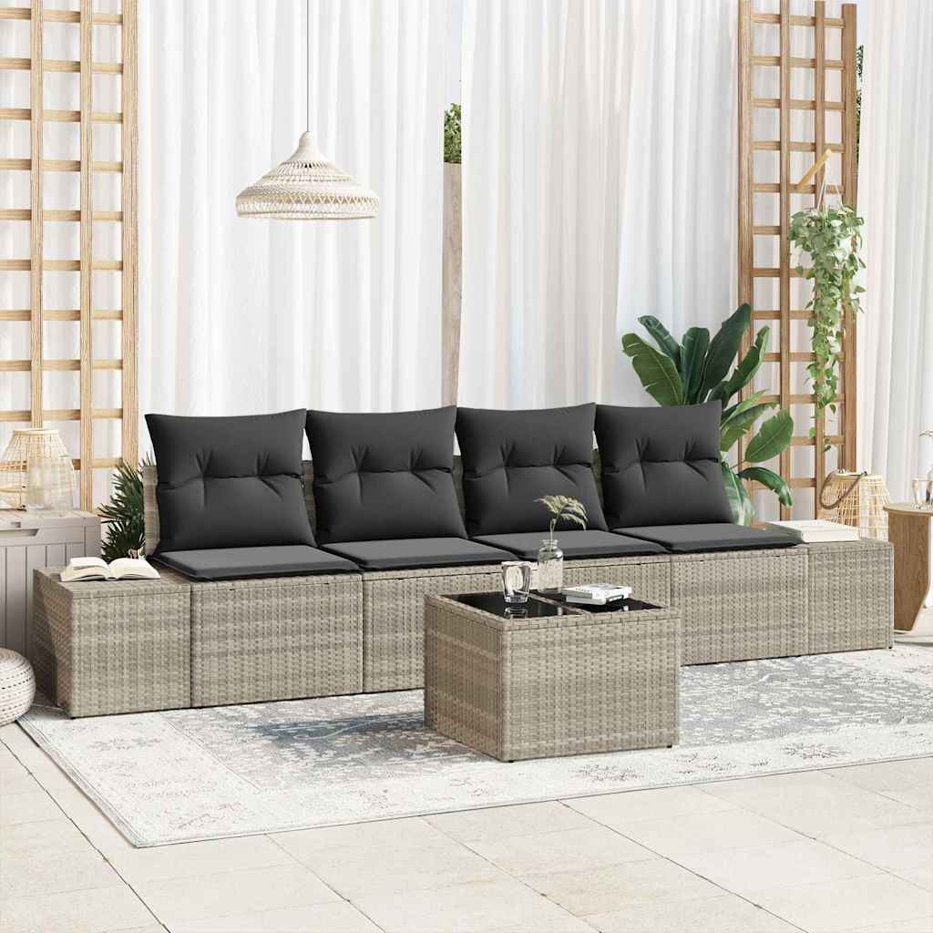 Bankstel Met Kussen Met Kussen 5 Pcs Poly Rattan