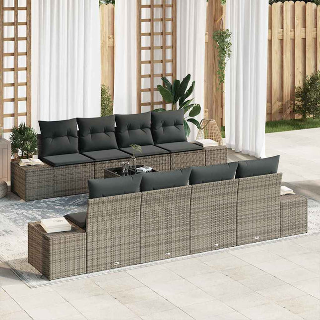 Tuin Sofa Set Met Kussen 7 Pcs Poly Rattan