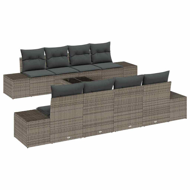 Tuin Sofa Set Met Kussen 7 Pcs Poly Rattan