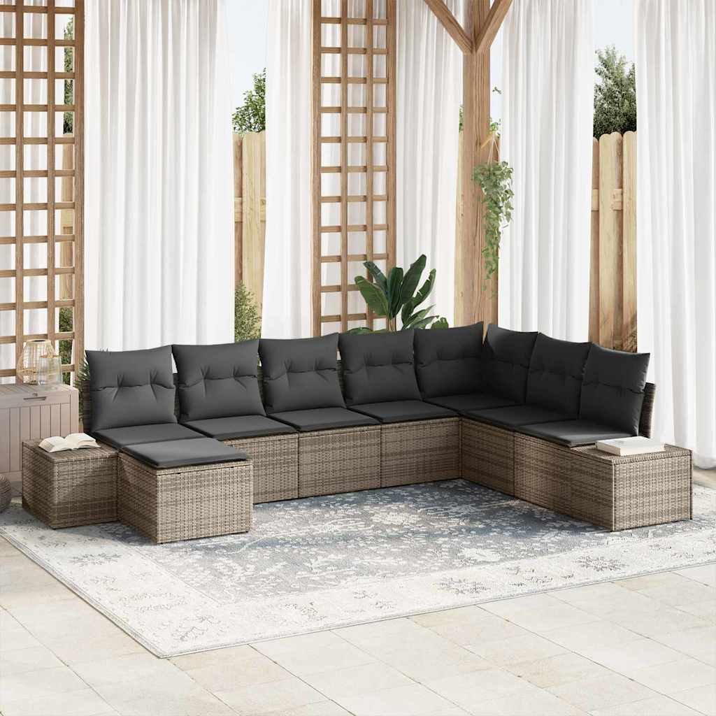Tuin Sofa Set Met Kussen 8 Pcs Poly Rattan