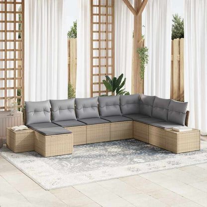 Tuin Sofa Set Met Kussen 8 Pcs Poly Rattan