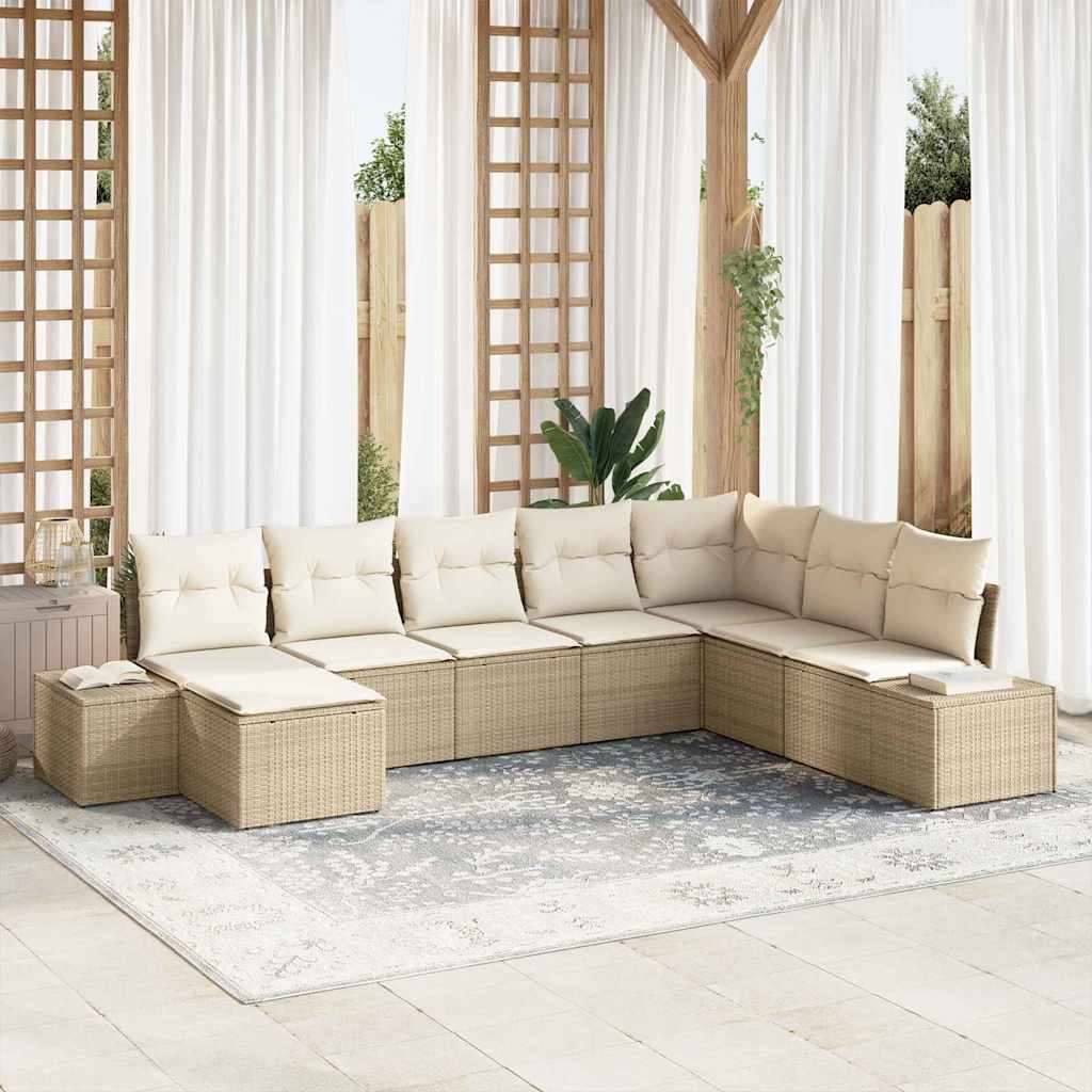 Tuin Sofa Set Met Kussen 8 Pcs Poly Rattan