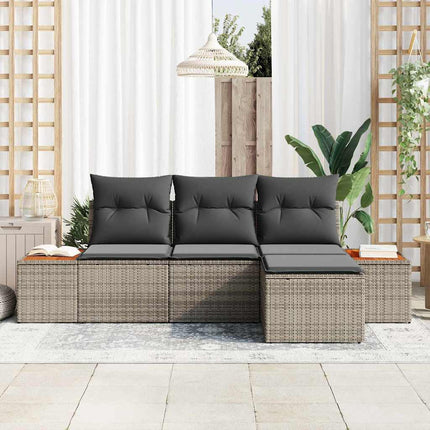 Tuin Sofa Set Met Kussen Met Kussen 4 Pcs Poly Rattan