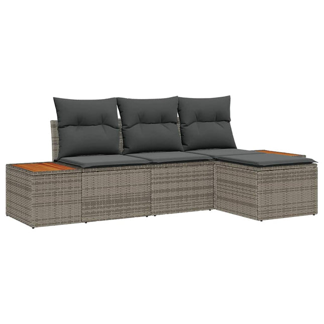 Tuin Sofa Set Met Kussen Met Kussen 4 Pcs Poly Rattan
