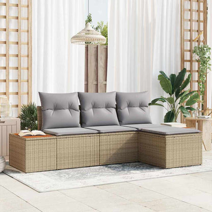 Tuin Sofa Set Met Kussen Met Kussen 4 Pcs Poly Rattan