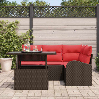 Tuin Sofa Set Met Opslag 5 Pcs En Rood Poly Rattan
