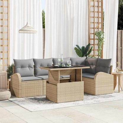 Tuin Sofa Set Met Opslag 6 Pcs Poly Rattan