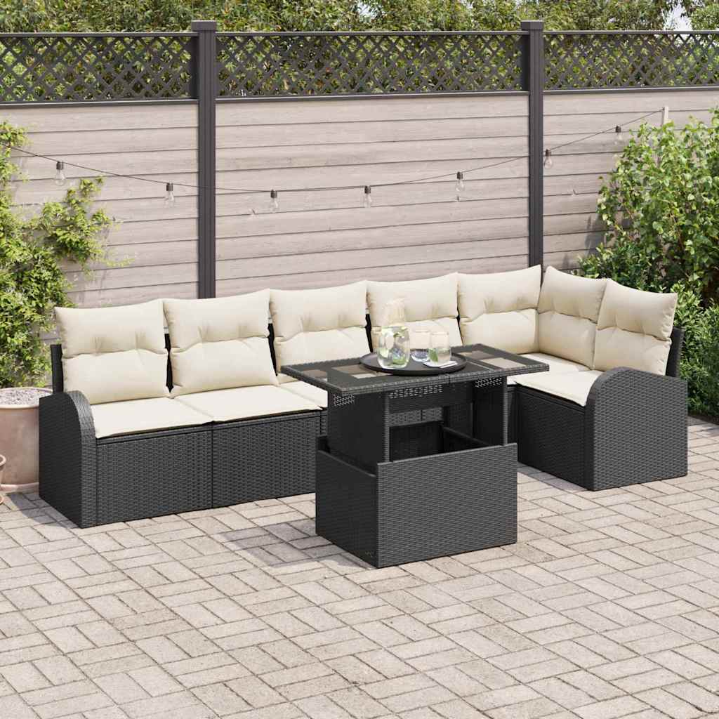 Tuin Sofa Set Met Kussen 7 Pcs Poly Rattan