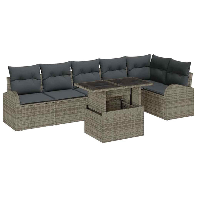 Tuin Sofa Set Met Kussen 7 Pcs Poly Rattan