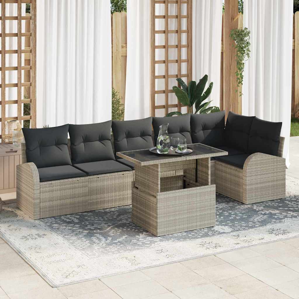Tuin Sofa Set Met Kussen 7 Pcs Poly Rattan