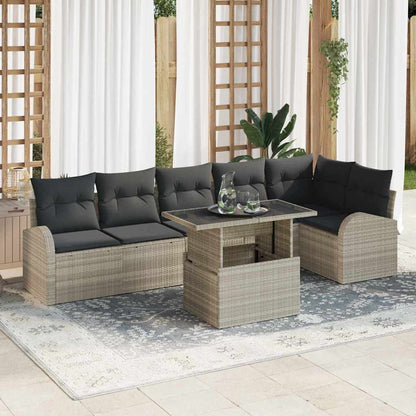 Tuin Sofa Set Met Kussen 7 Pcs Poly Rattan