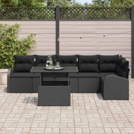 Tuin Sofa Set Met Opslag Met Kussen 7 Pcs Poly Rattan