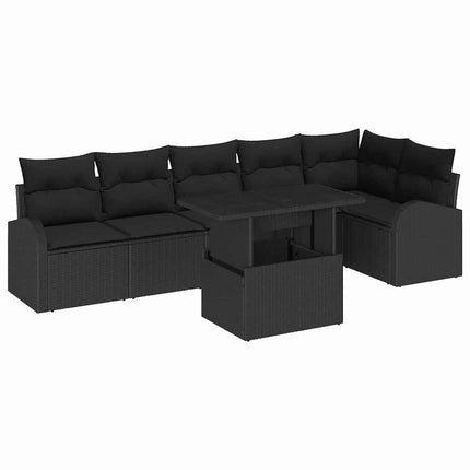 Tuin Sofa Set Met Opslag Met Kussen 7 Pcs Poly Rattan