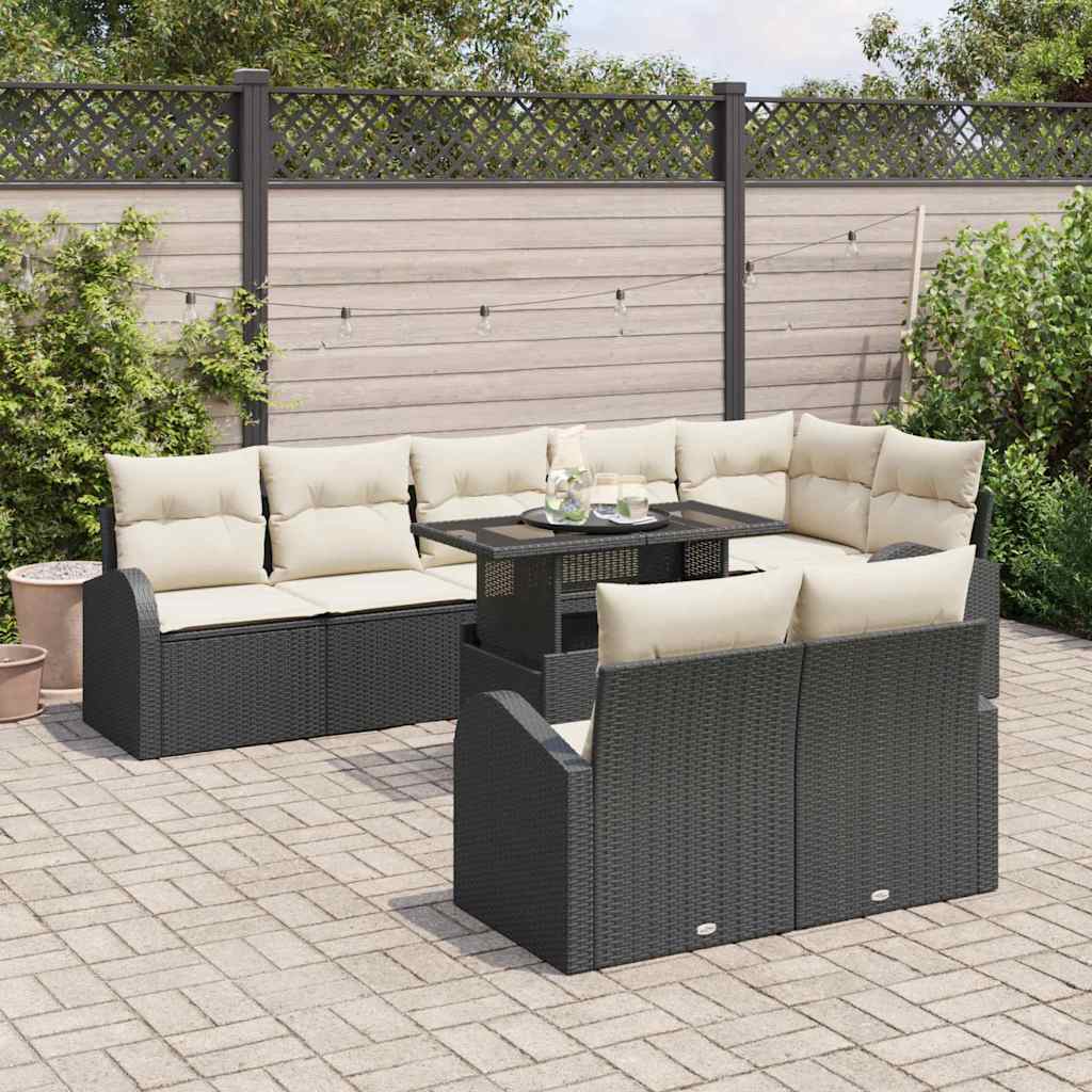 Tuin Sofa Set Met Opslag 9 Pcs Poly Rattan
