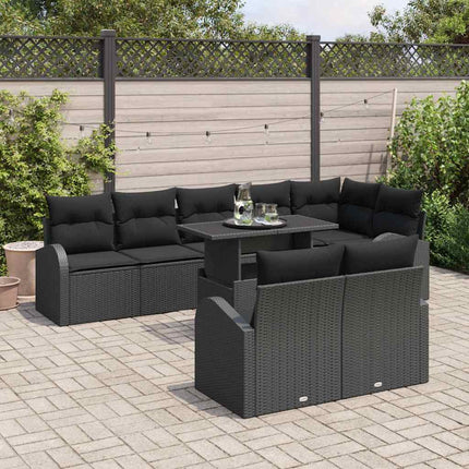 Tuin Sofa Set Met Opslag Met Kussen 9 Pcs Poly Rattan